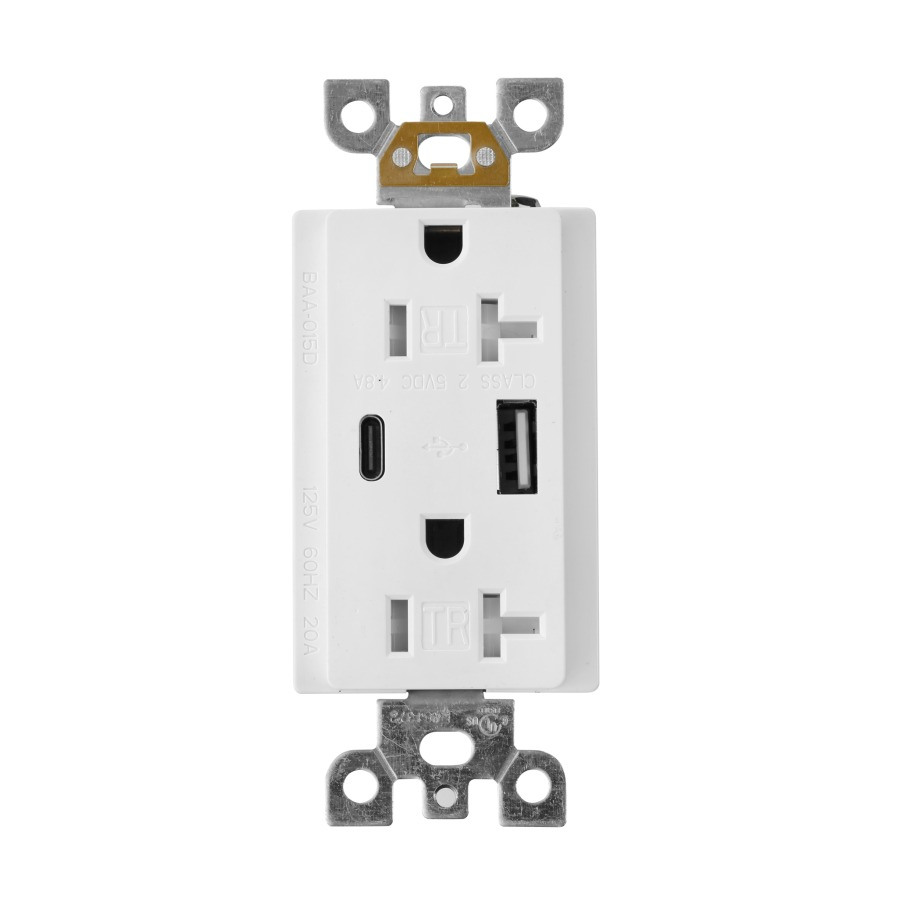 BAA-015D 20A USB Outlet With 1 Type A+1 Type C