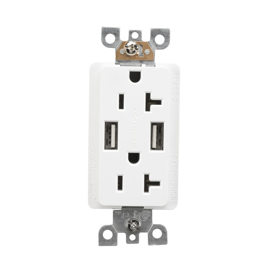 BAS20-2USB 20A USB Outlet With 2 Type A